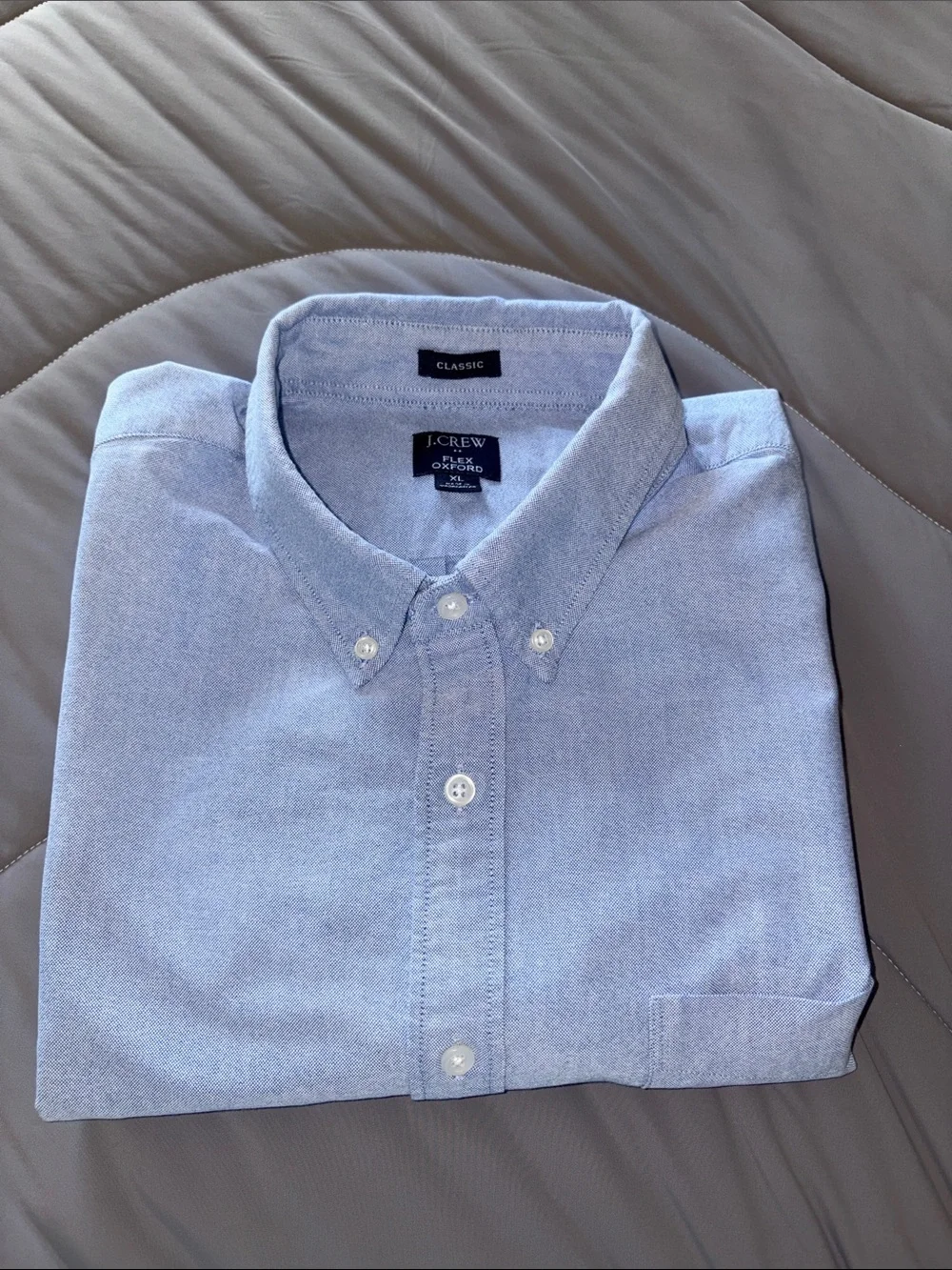J. Crew Classic Men's Light Blue Flex Oxford Button-Down Shirt EUC XL